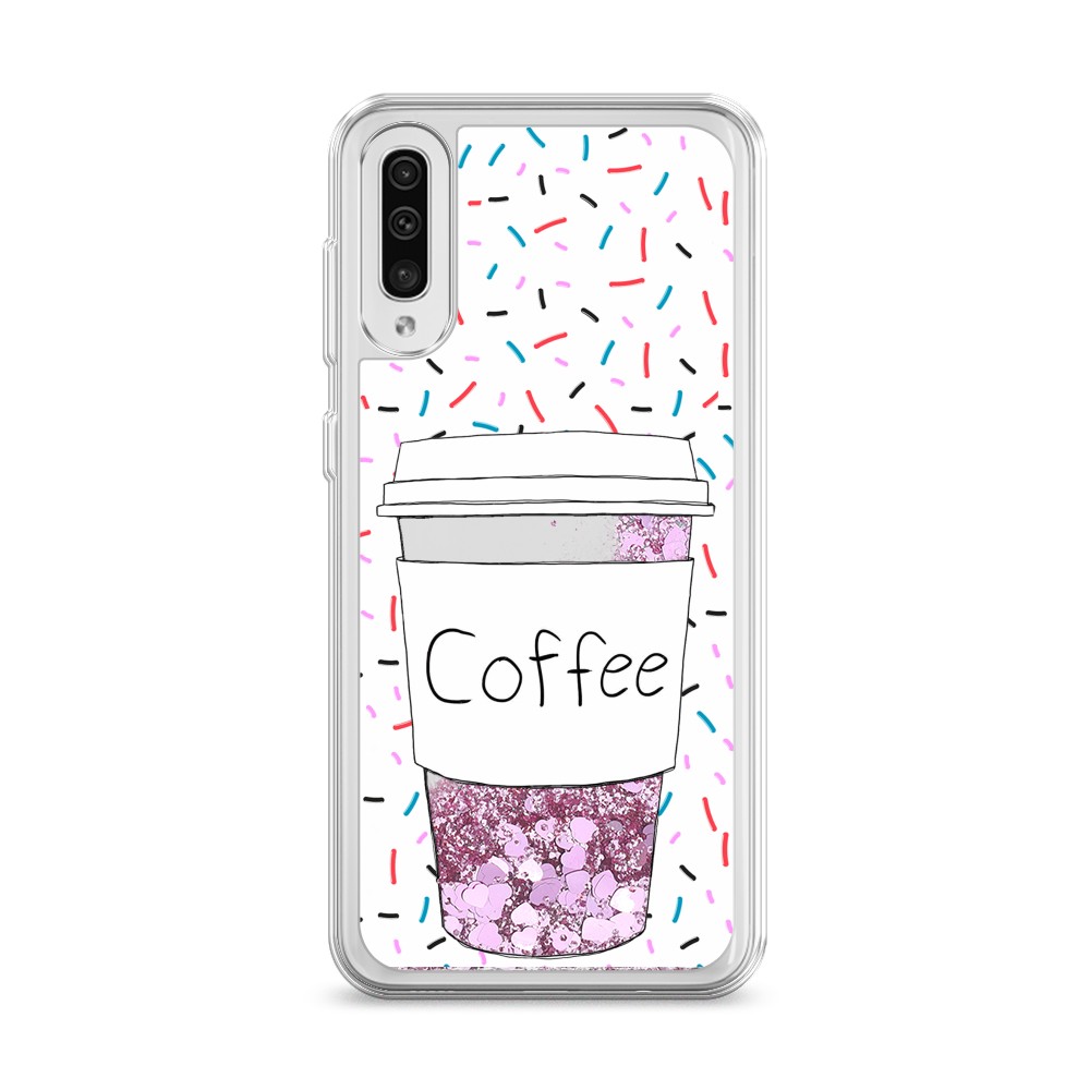 

Жидкий чехол с блестками "Coffee прозрачный стакан" на Samsung Galaxy A30s