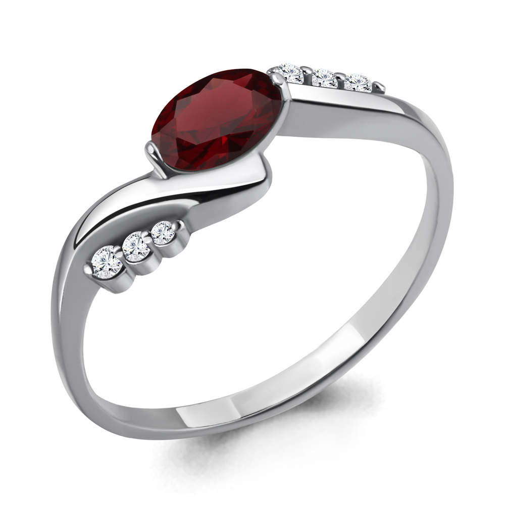 

Кольцо из серебра с гранатом р. , Aquamarine 6525303А_925_р, 6525303А_925_р