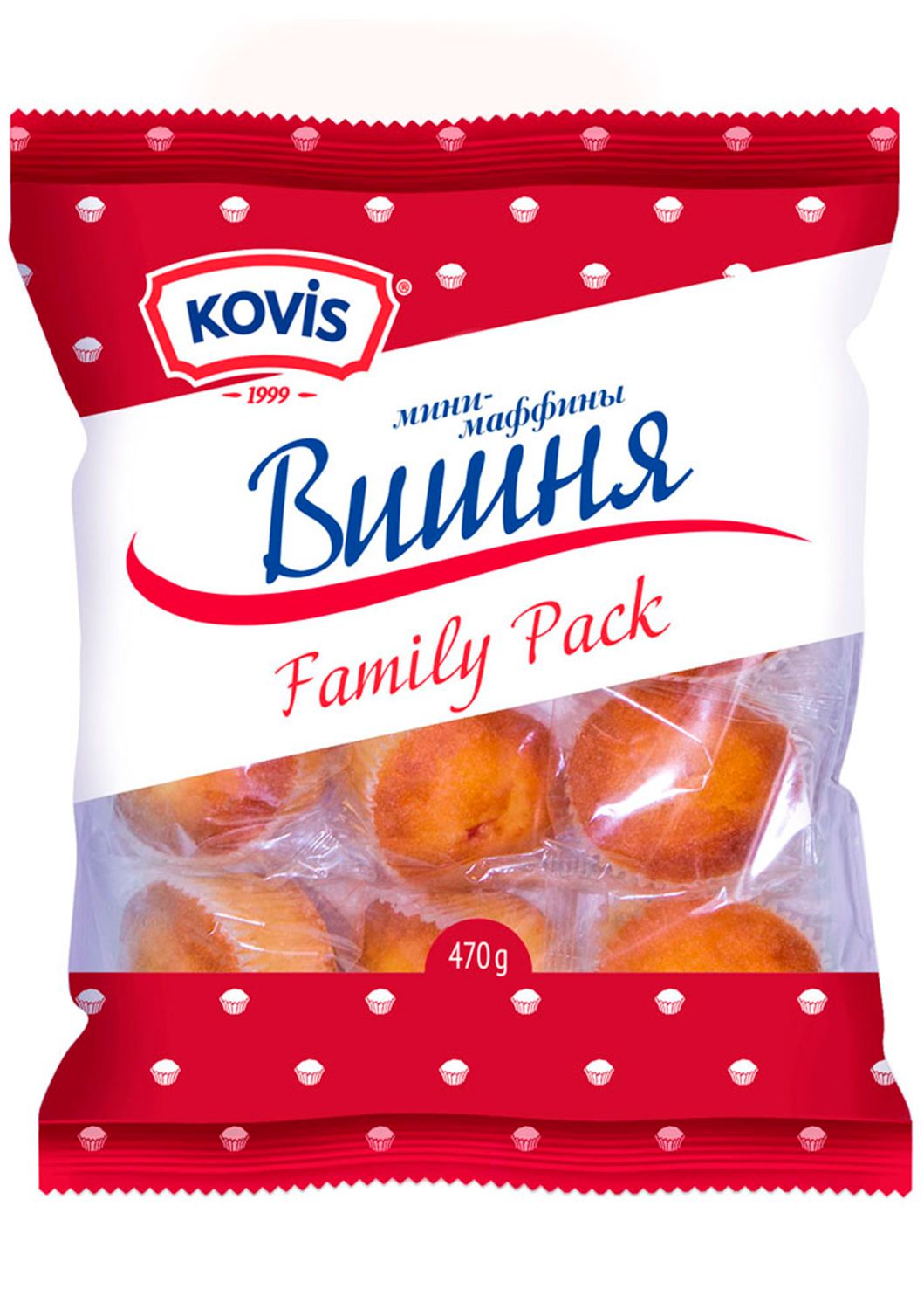 

Мини-маффины с вишневой начинкой Kovis (Ковис), 470г