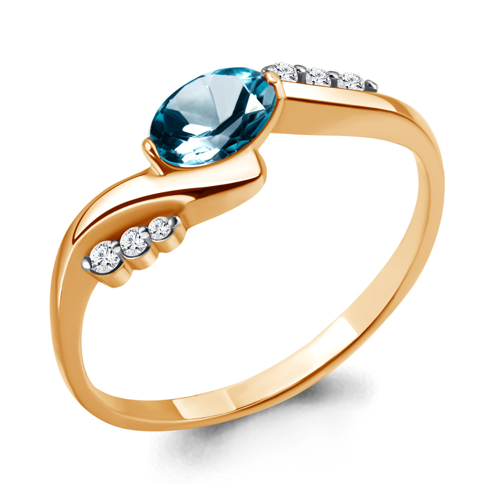 

Кольцо из серебра с топазом р. 19,5 Aquamarine 6525308А_925_з, 6525308А_925_з