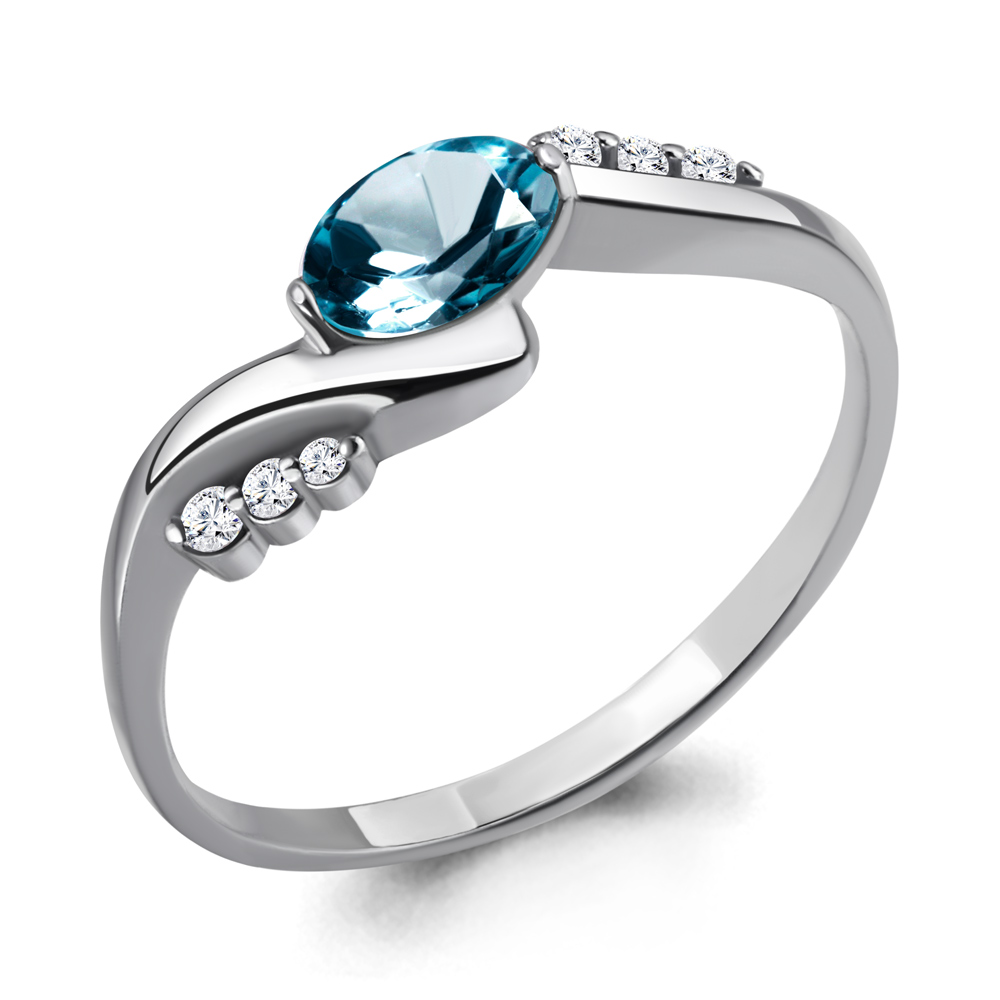 фото Кольцо из серебра с топазом р. 16,5 aquamarine 6525308а_925_р