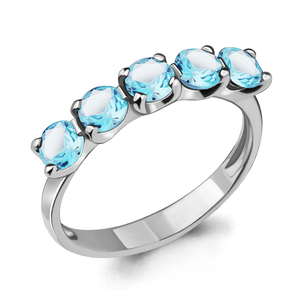 

Кольцо из серебра с топазом р. 17 Aquamarine 6526002_925_р, 6526002_925_р