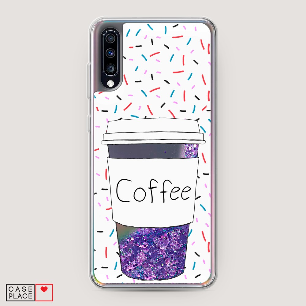 

Жидкий чехол с блестками "Coffee прозрачный стакан" на Samsung Galaxy A70, 28192-1