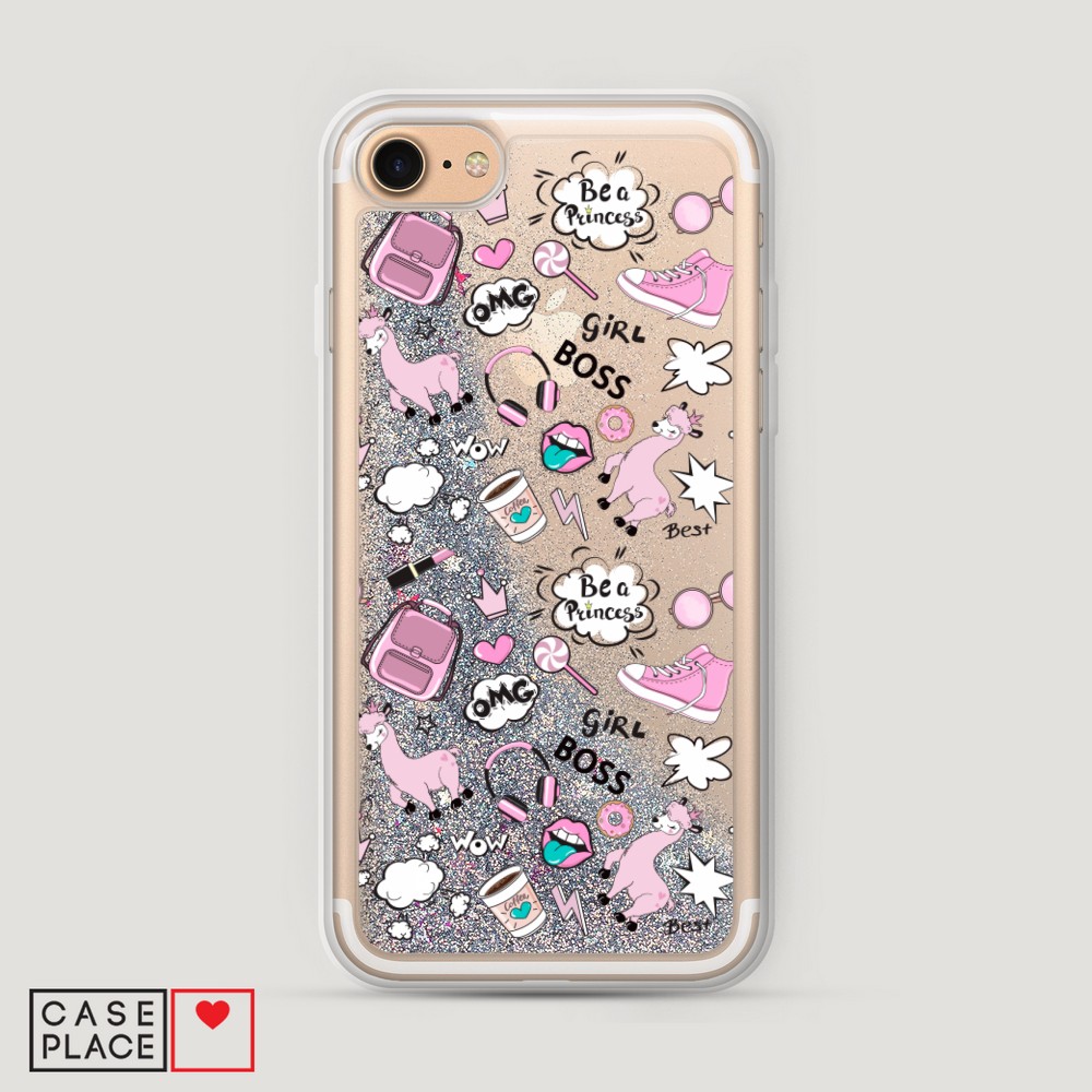 

Чехол Awog на Apple iPhone 8 / Айфон 8 "Стильная лама", Разноцветный, 10891-1