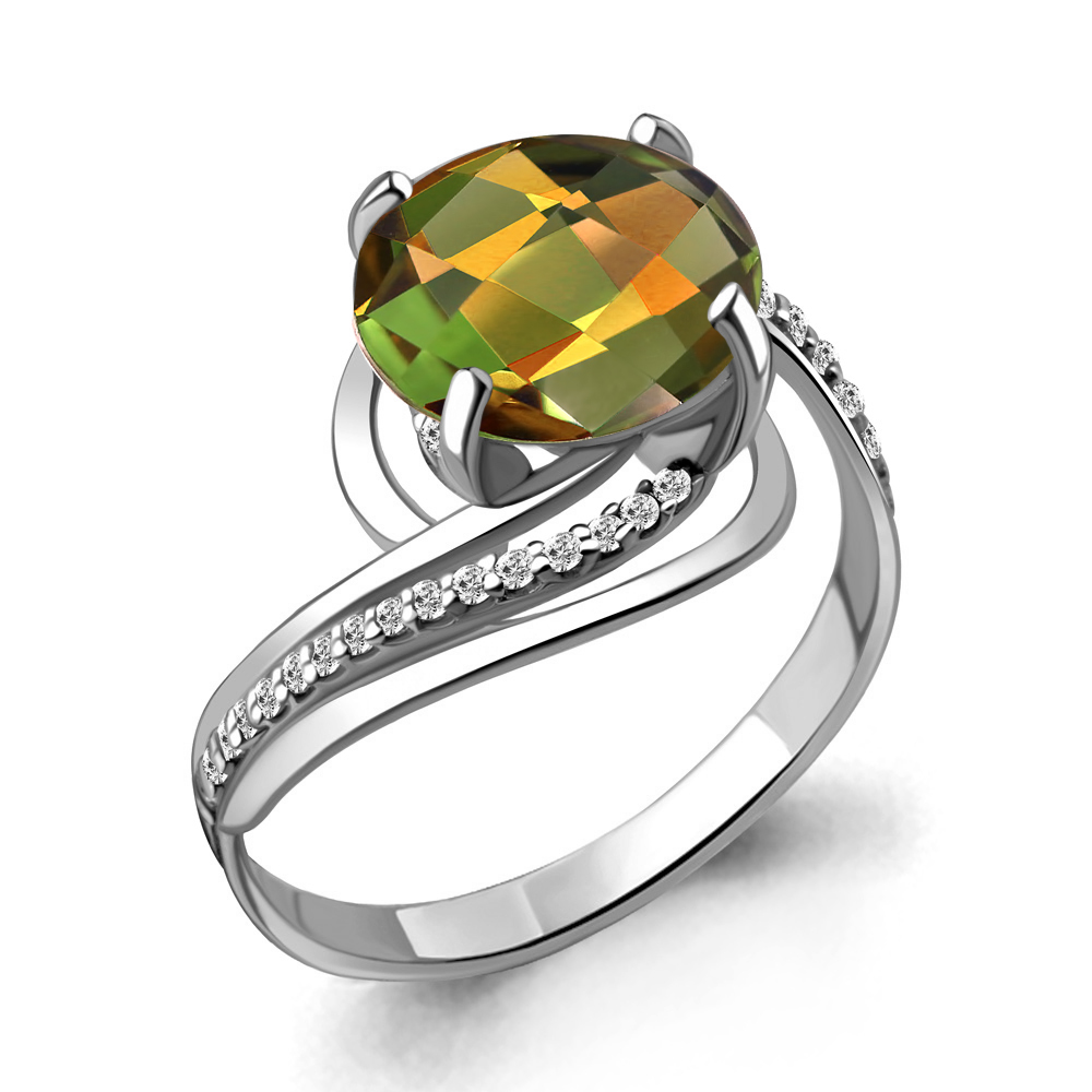 

Кольцо из серебра с султанитом р. , Aquamarine 6527319А_925_р, 6527319А_925_р