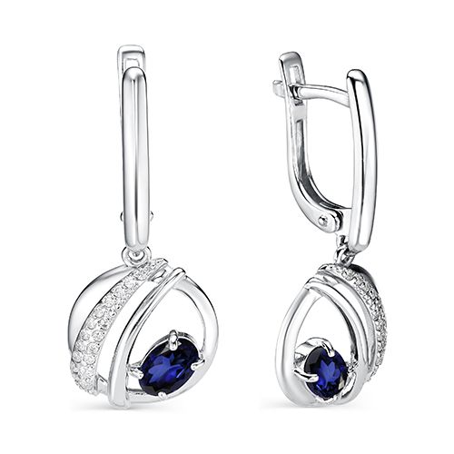 

Серьги женские из серебра АЛЬКОР 02-0773/0ГТС-00 синтетический сапфир/фианит, 02-0773/0ГТС-00