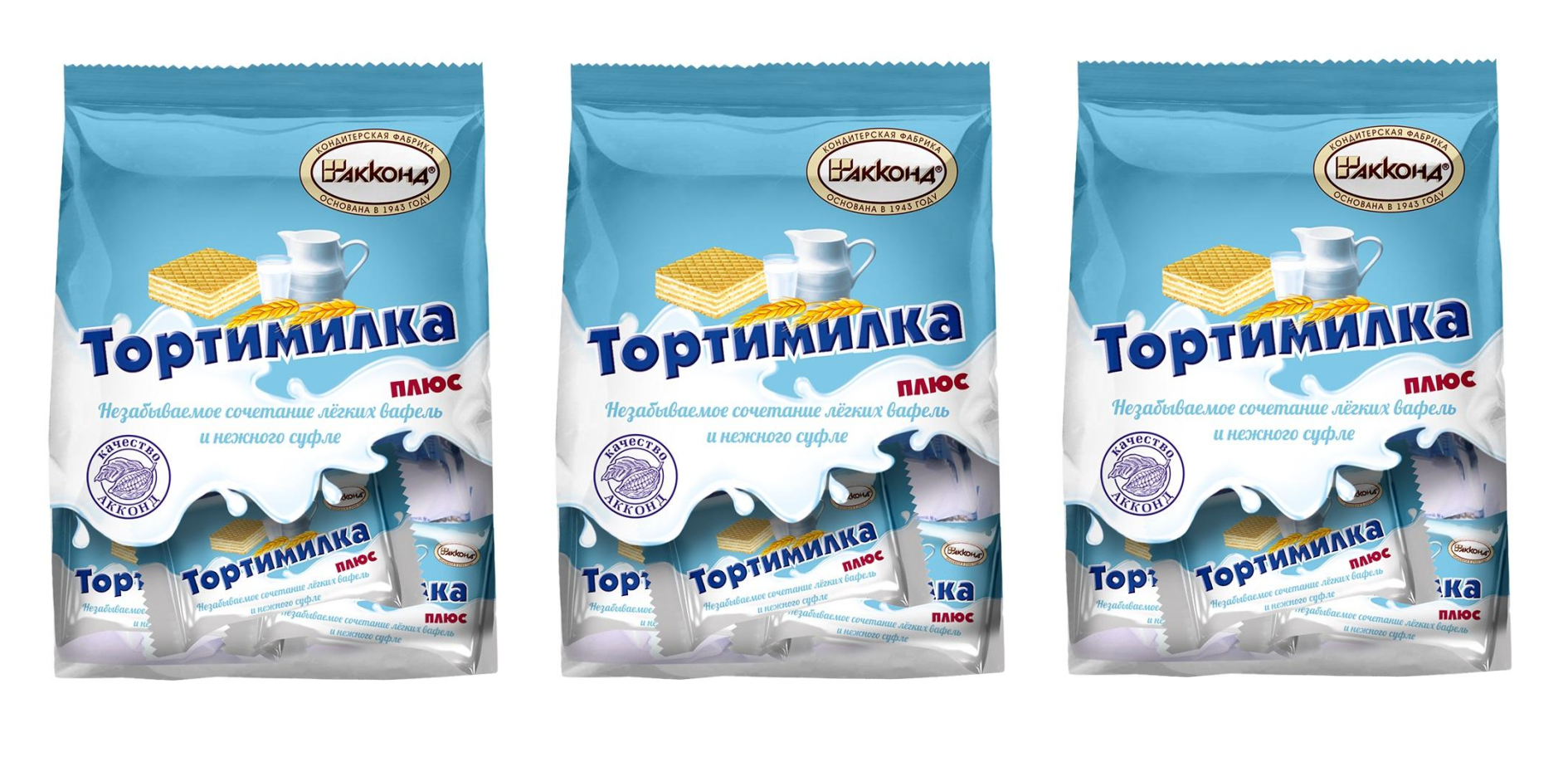 Десерт Акконд Тортиплюс, 200 г х 3 шт