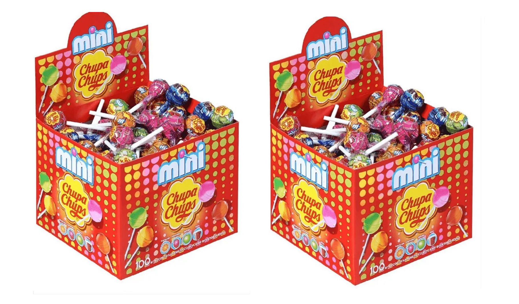 Карамель Chupa Chups Мини, 100 шт х 2 упаковки