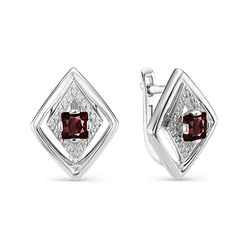 

Серьги женские из серебра АЛЬКОР 02-0766/00ГР-00 гранат/фианит, 02-0766/00ГР-00