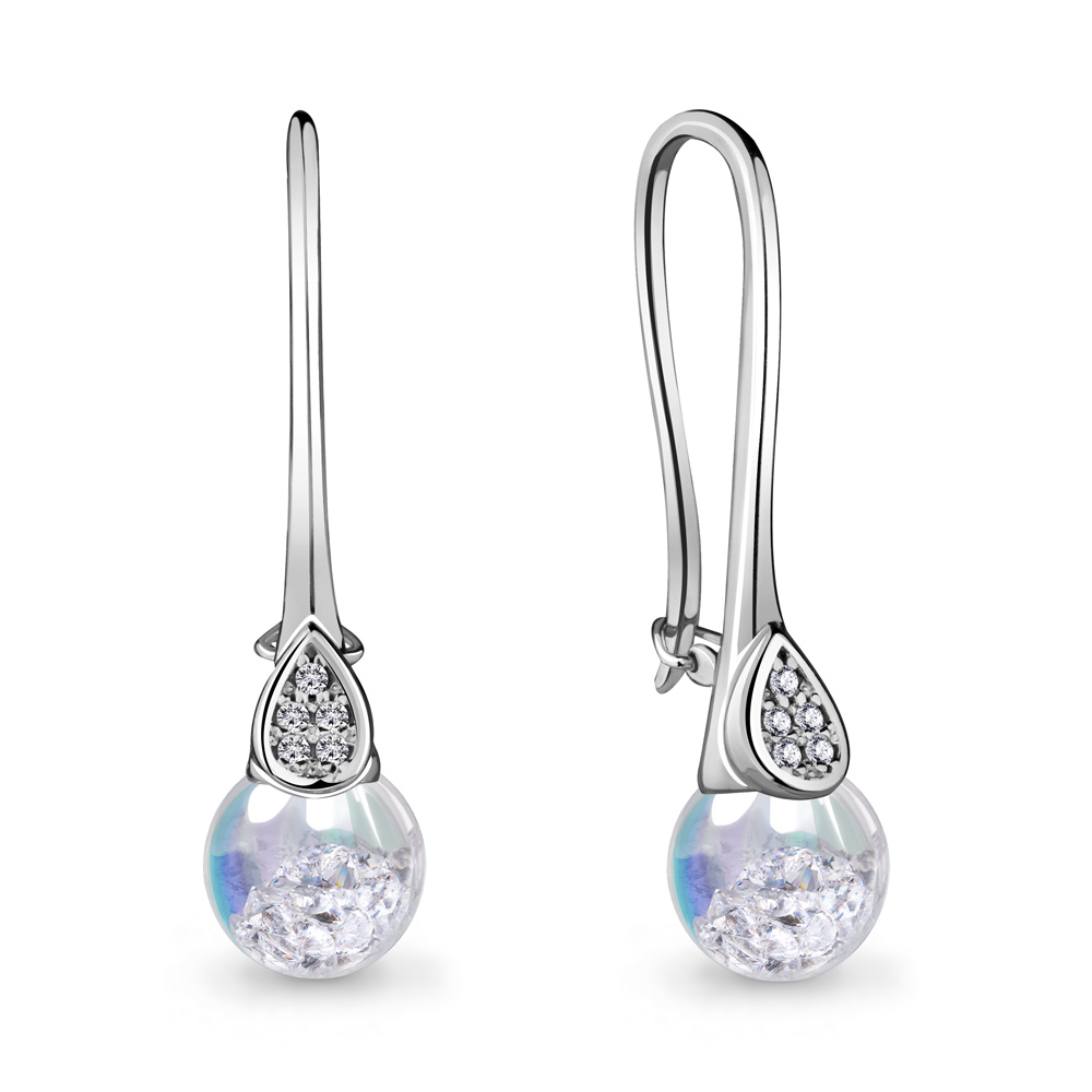 

Серьги из серебра с фианитом Aquamarine 48048АГ_925_р, 48048АГ_925_р