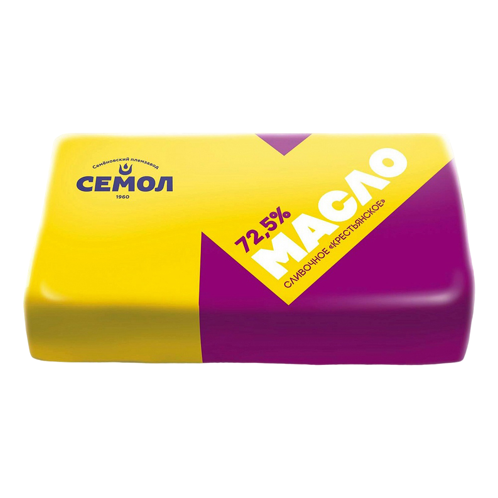 

Сливочное масло Семол Крестьянское 72,5% БЗМЖ 180 г