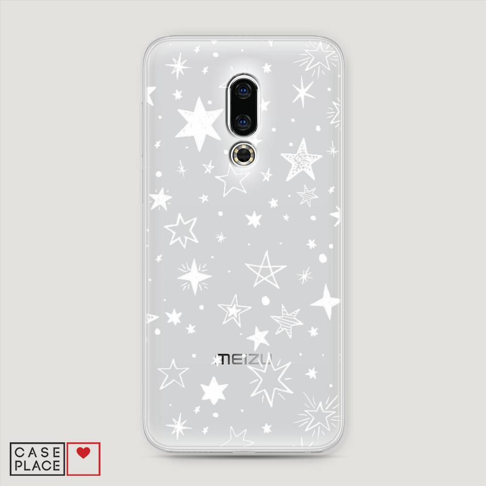 фото Чехол awog "звездочки графика белая" для meizu 16th