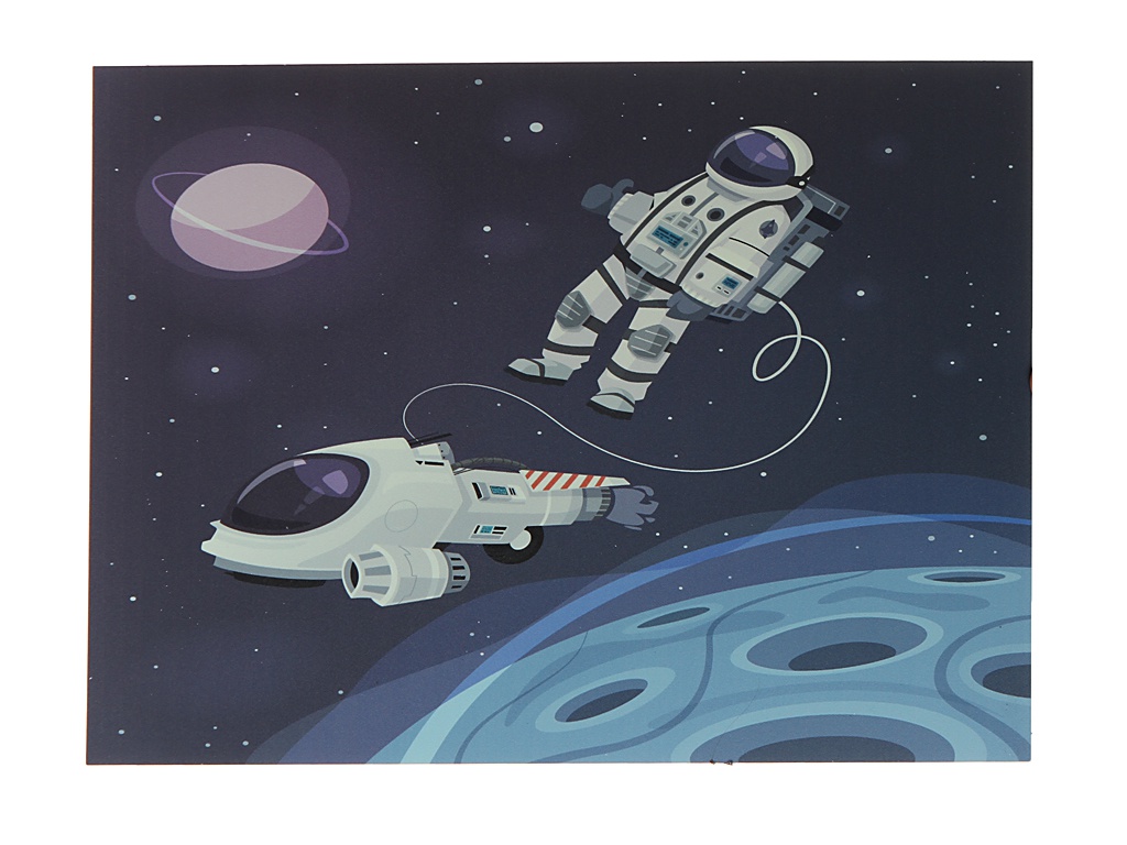фото Наклейка светящаяся картина люми-зуми космонавты в космосе лз-кка3