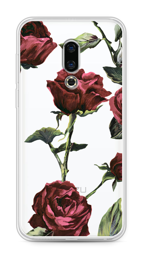 

Чехол Awog на Meizu 16th "Бордовые розы фон", Красный, 72750-8