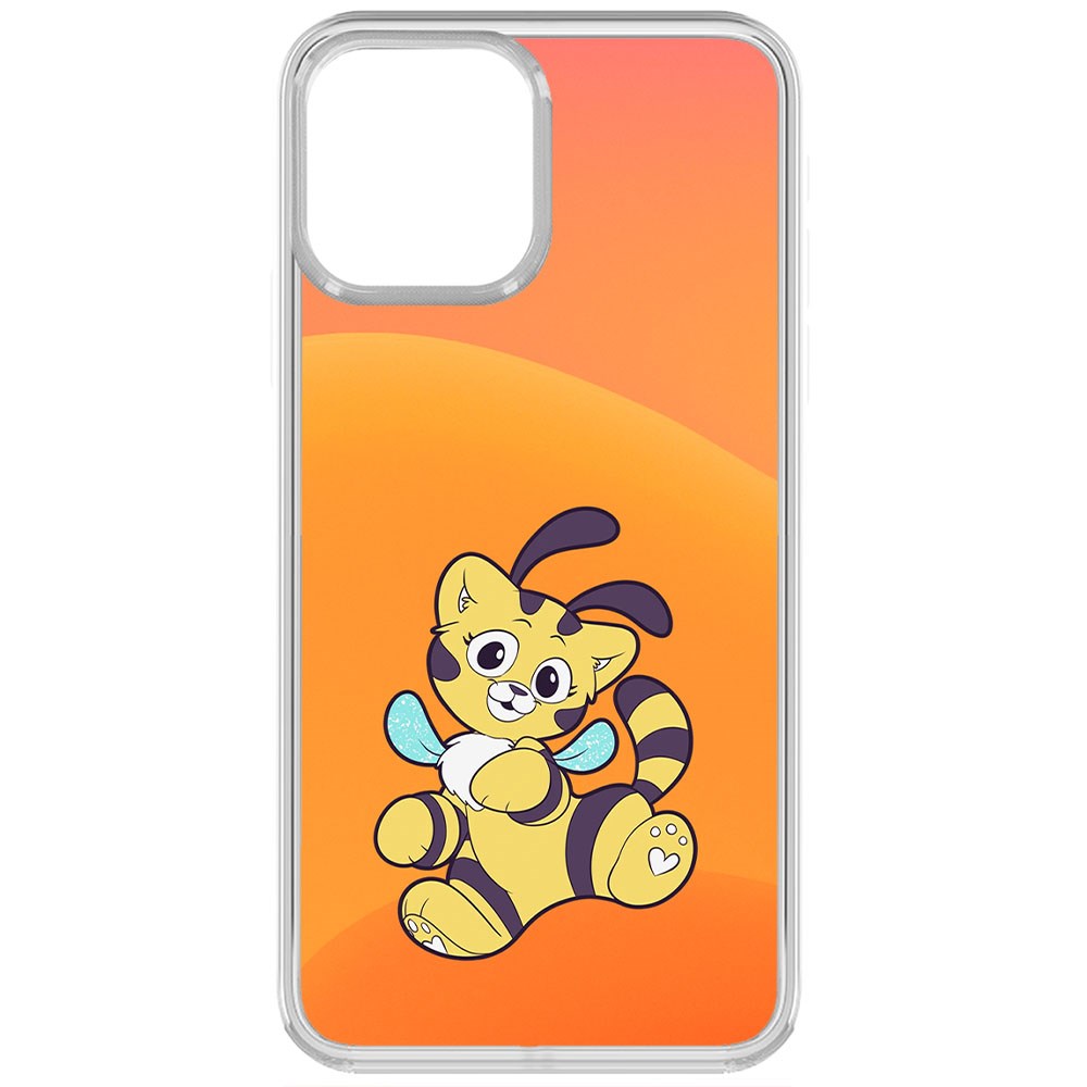 Чехол-накладка Krutoff Clear Case Хаги Ваги - Кошка-Пчёлка для iPhone 13