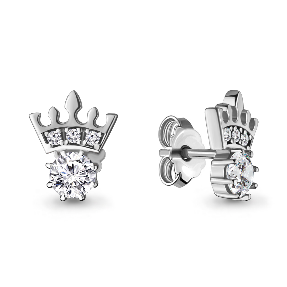 

Серьги-пусеты из серебра с фианитом Aquamarine 48049А_925_р, 48049А_925_р