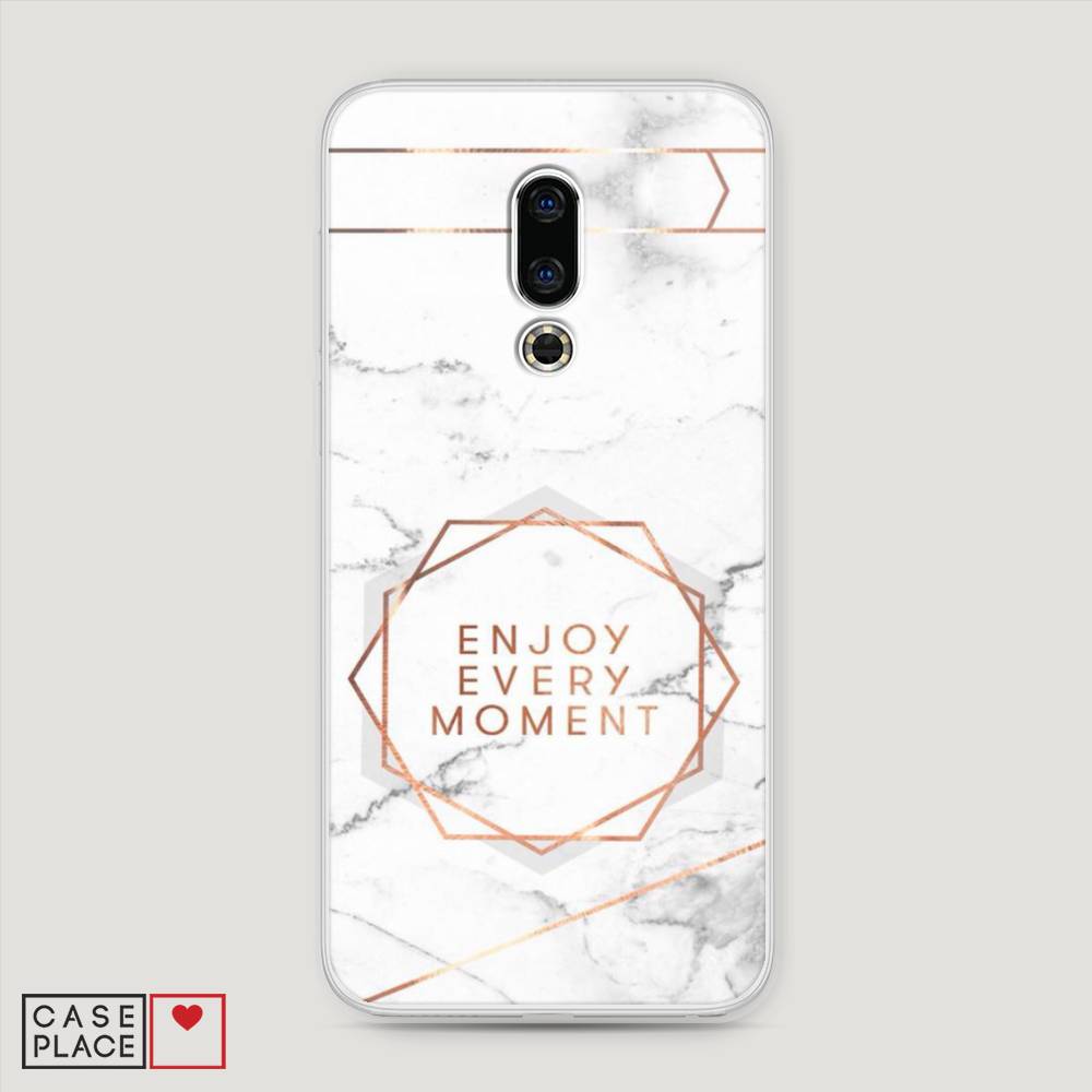 

Чехол Awog на Meizu 16th "Enjoy every moment мрамор", Белый;розовый;серый, 72750-7