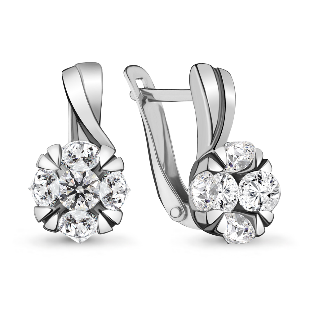 

Серьги из серебра с фианитом Aquamarine 48059А_925_р, 48059А_925_р