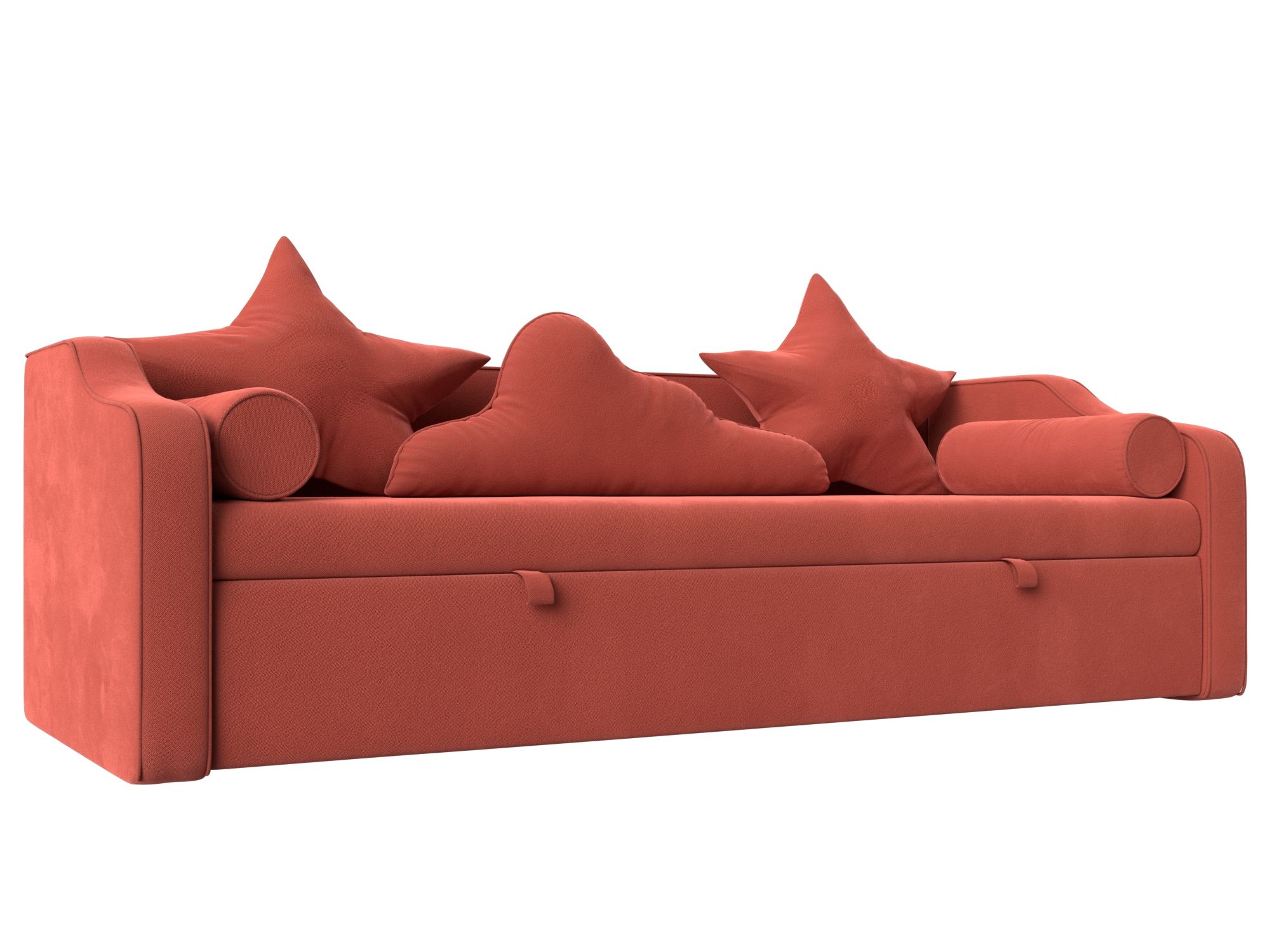 Детский диван-кровать Лига Диванов Рико Коралловый (микровельвет)