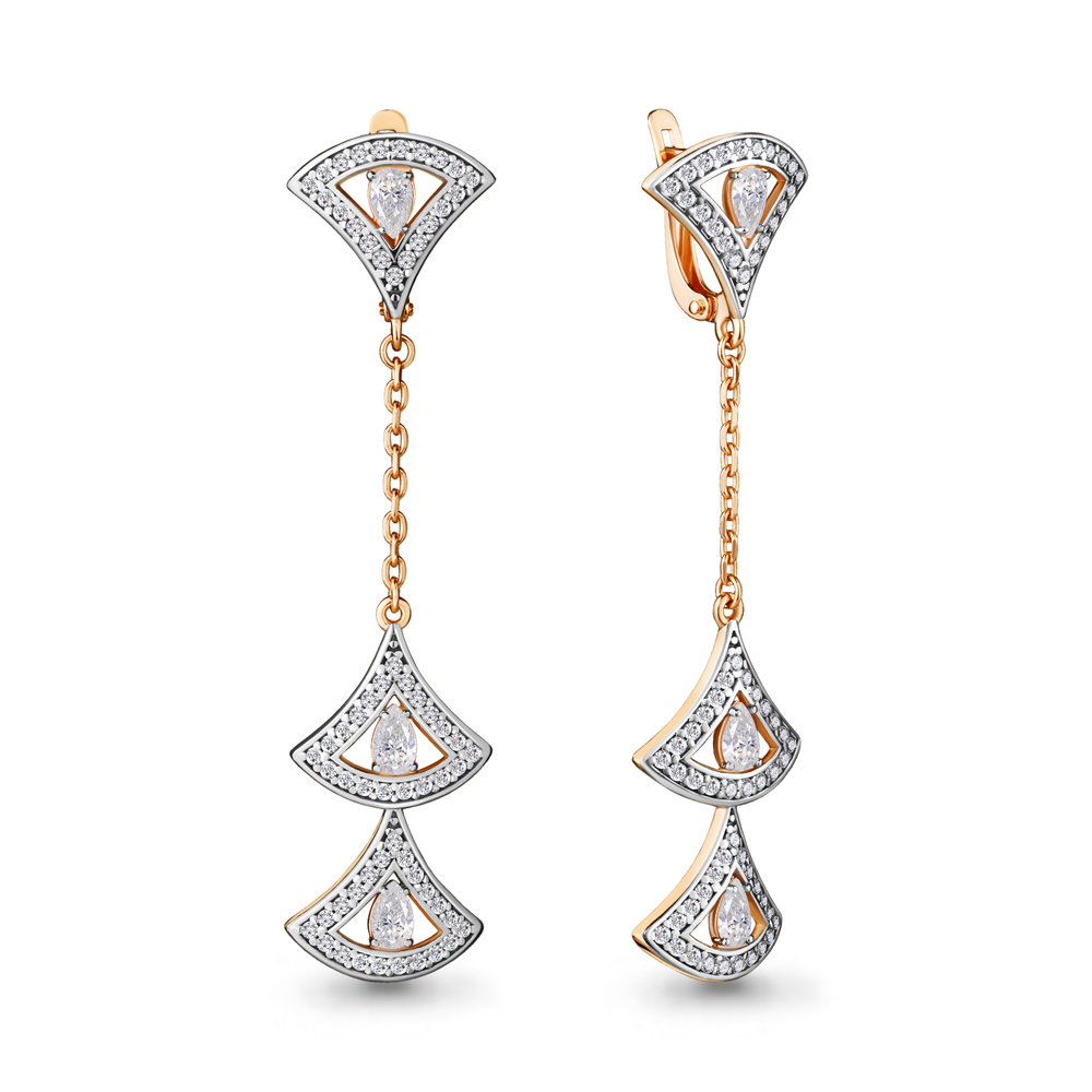 

Серьги подвески из серебра с фианитом Aquamarine 48064А_925_з, 48064А_925_з