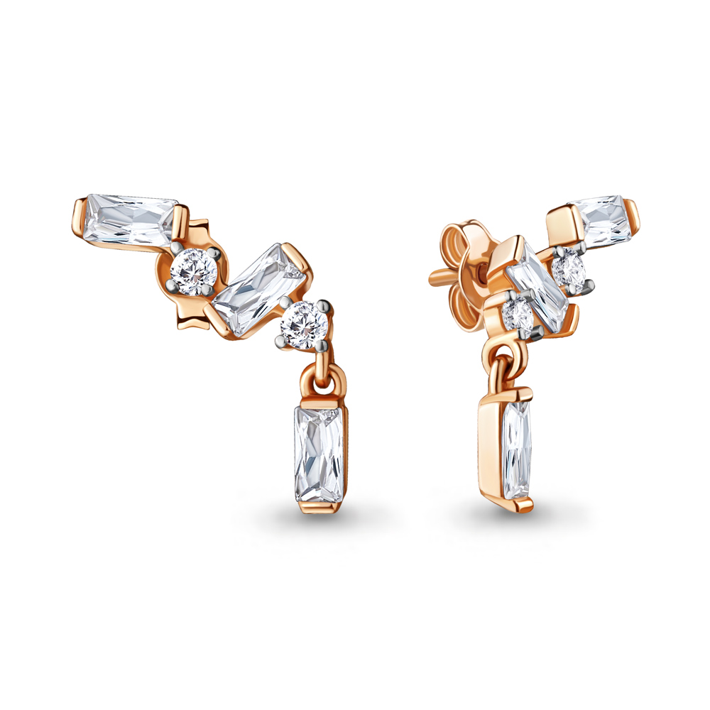 

Серьги подвески из серебра с фианитом Aquamarine 48066А_925_з, 48066А_925_з