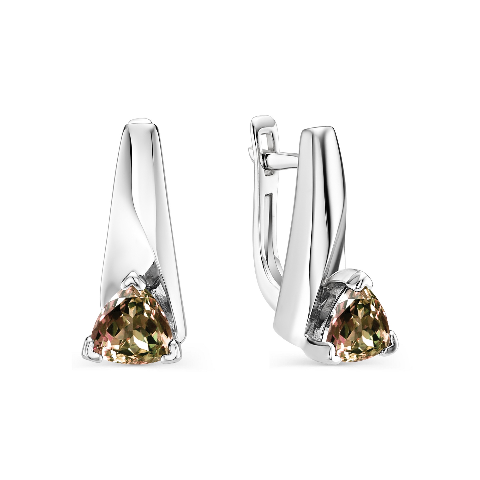 

Серьги женские из серебра АЛЬКОР 02-0813/00СТ-00 султанит искусственный, 02-0813/00СТ-00