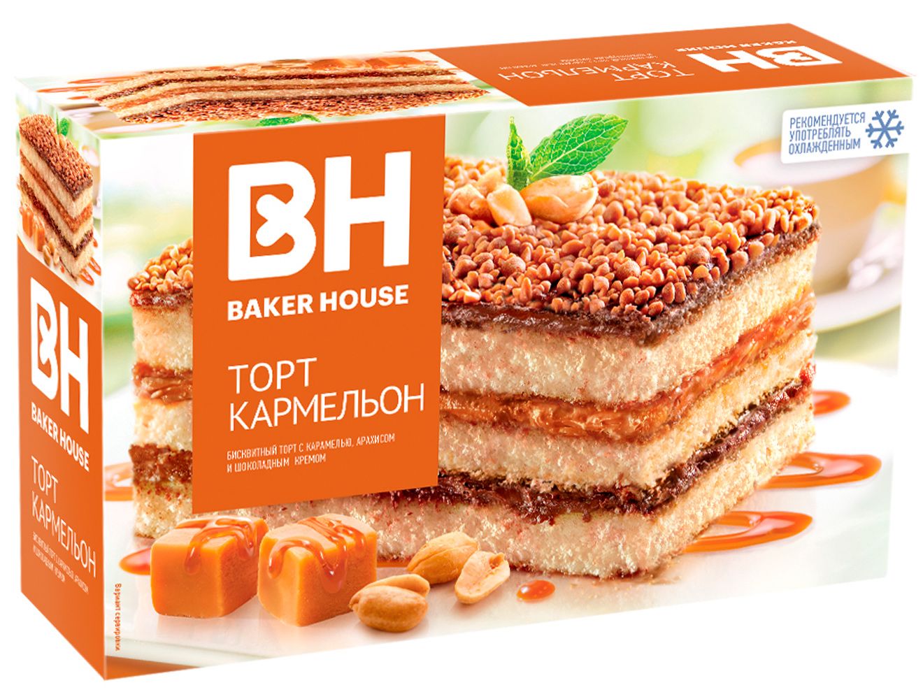 

Торт "Кармельон" бисквитный трехслойный "Baker House" 350г