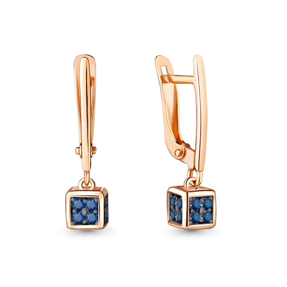 

Серьги подвески из серебра с сапфиром искусственным Aquamarine 48068Б_925_з, 48068Б_925_з