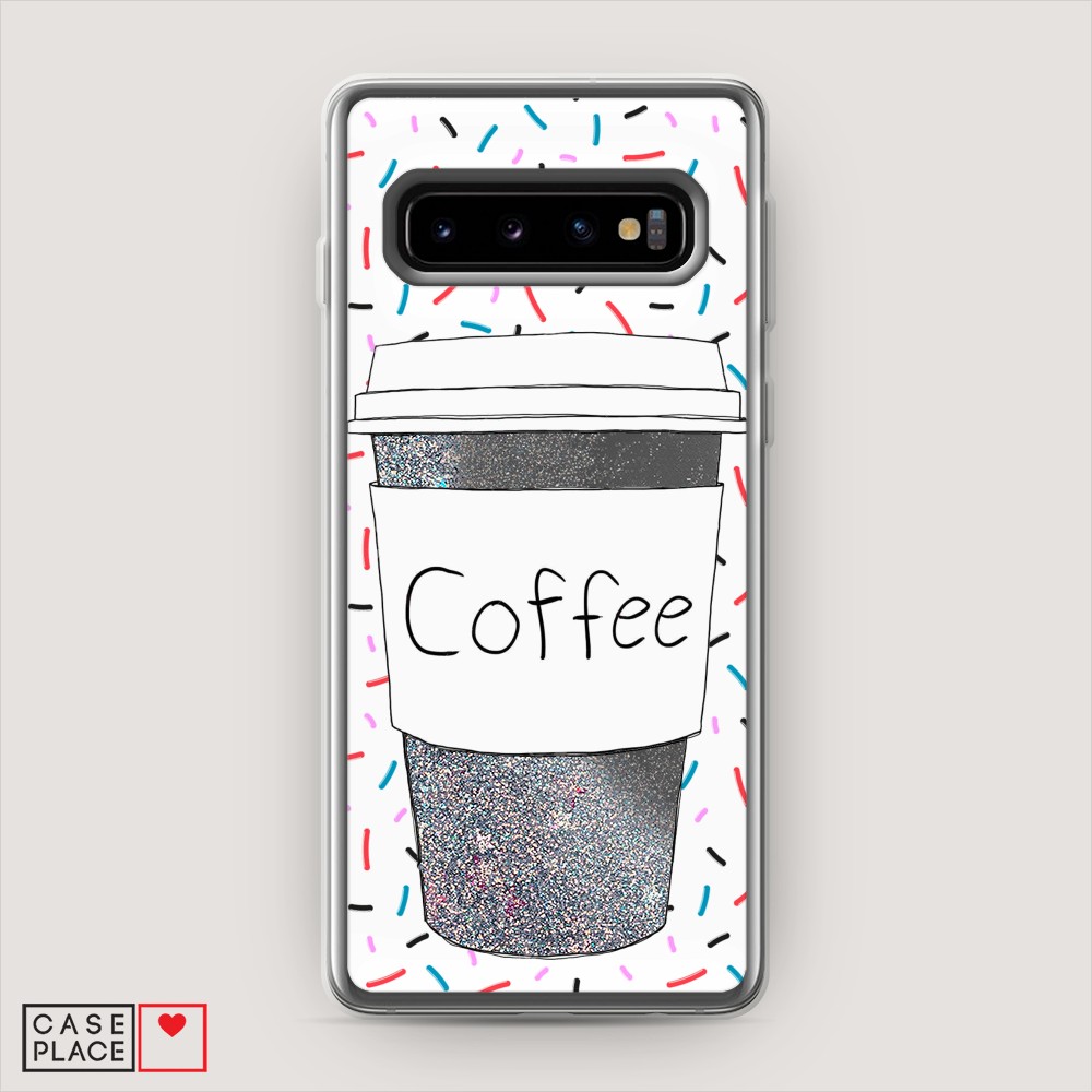 

Жидкий чехол с блестками "Coffee прозрачный стакан" на Samsung Galaxy S10, 27091-1