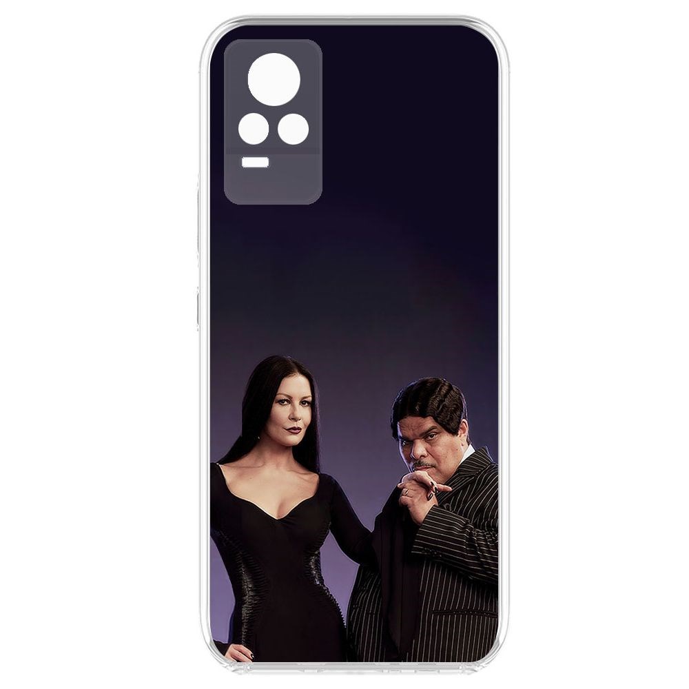 

Чехол-накладка Krutoff Clear Case Уэнсдей Аддамс - Мортиша и Гомес для Vivo V21e