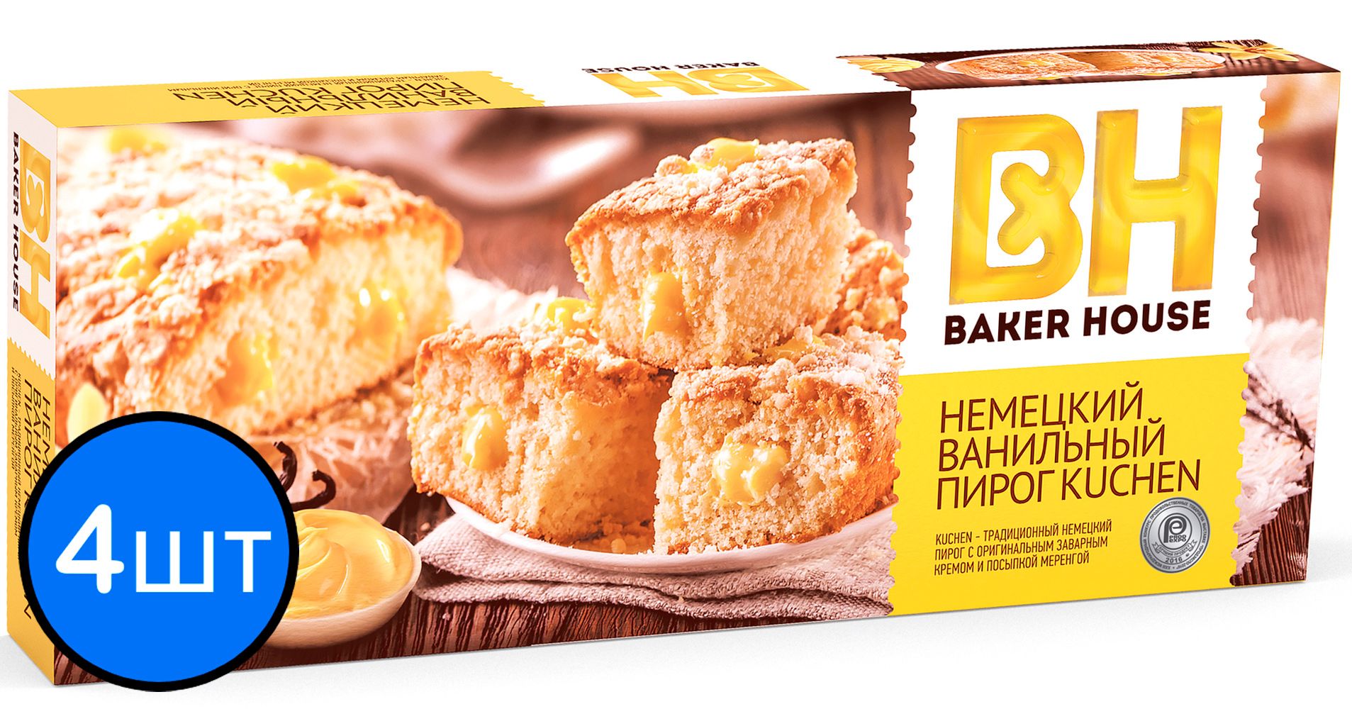 

Пирог ванильный KUCHEN Baker House 350г х 4шт