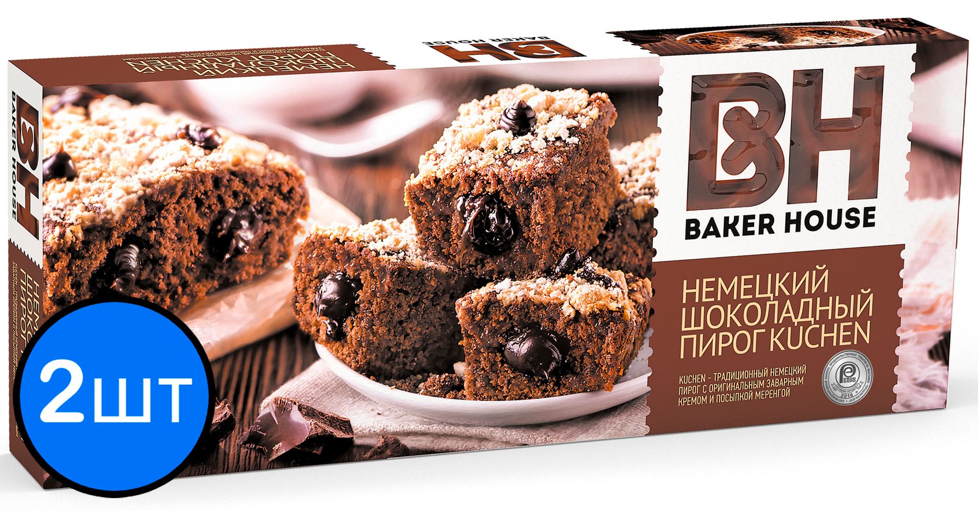 

Пирог шоколадный KUCHEN Baker House 350г х 2шт