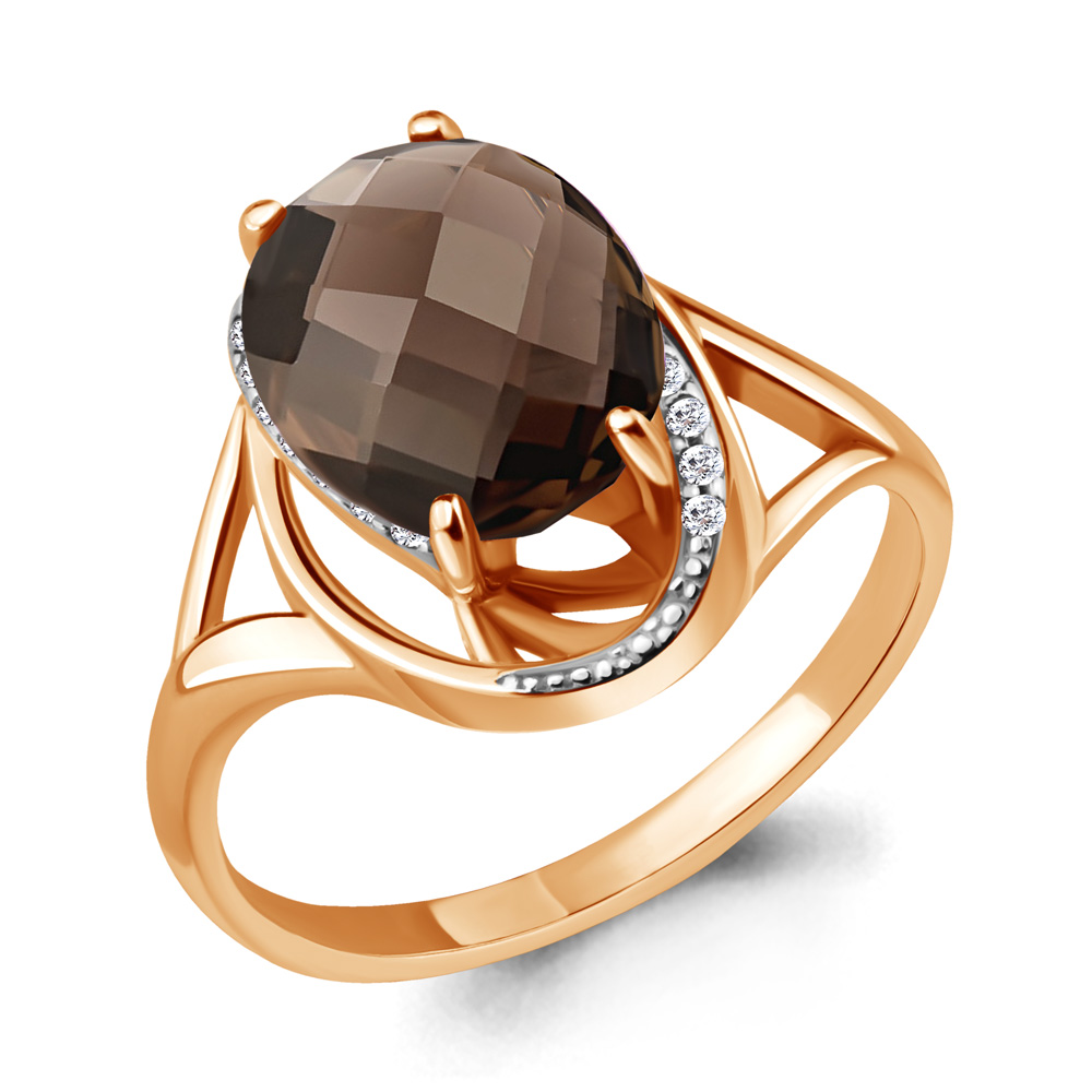 

Кольцо из серебра с кварцем р. 18 Aquamarine 6534401А_925_з, 6534401А_925_з