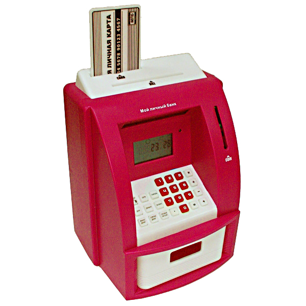 фото Копилка для денег эврика банкомат 91911 red