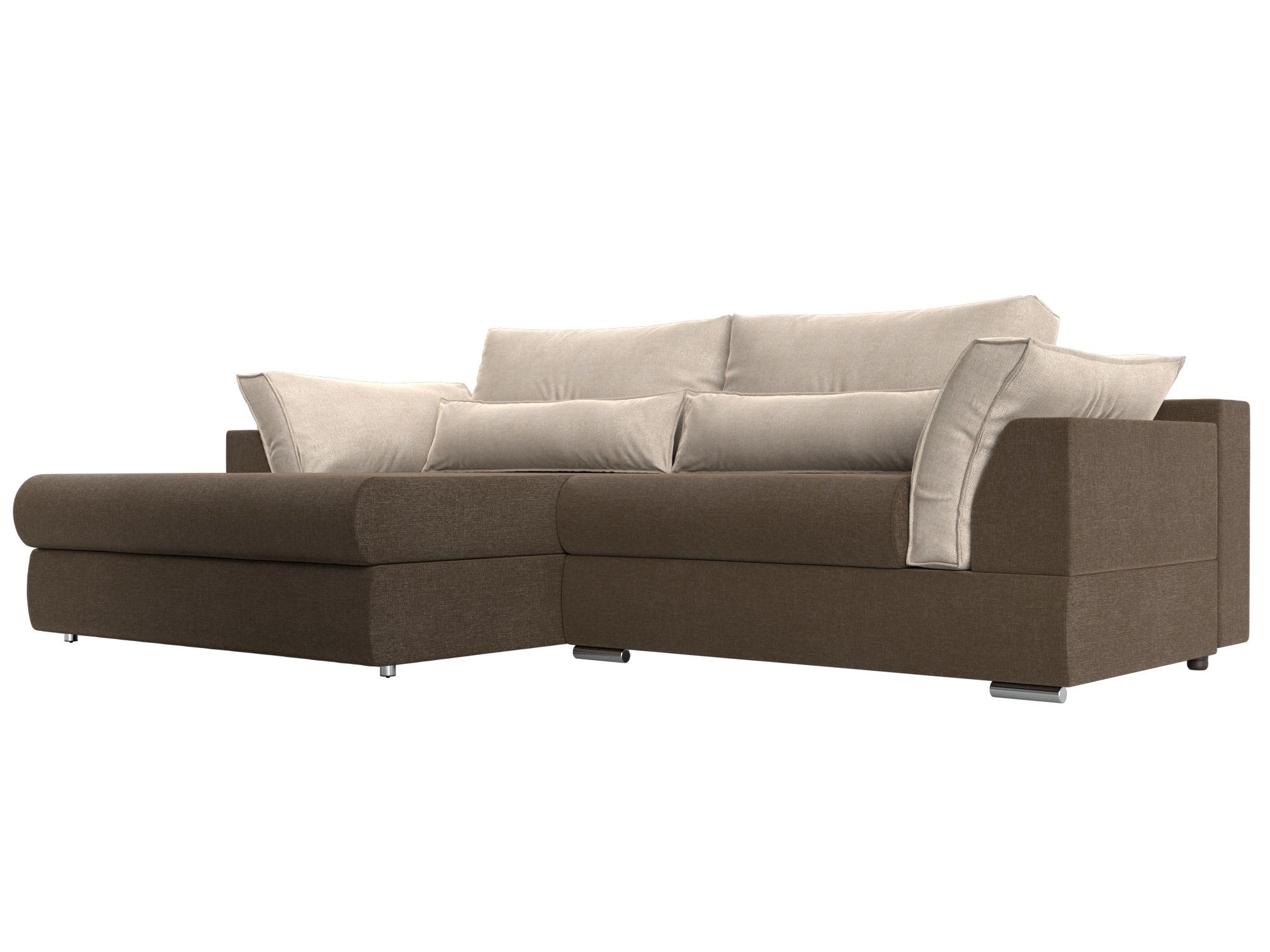 

Угловой диван Пекин левый рогожка коричневый/бежевый, Угловой диван Пекин угол левый