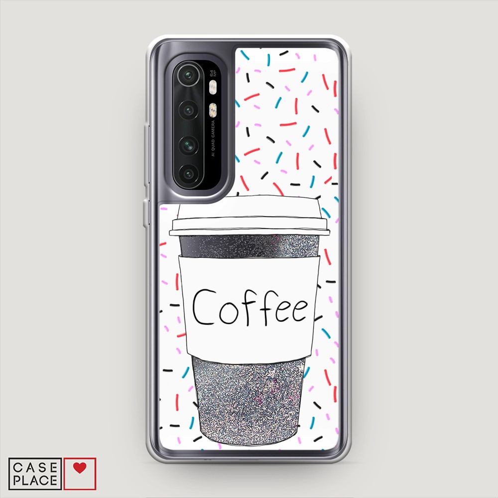 

Жидкий чехол с блестками "Coffee прозрачный стакан" на Xiaomi Mi Note 10 lite, 38491-1