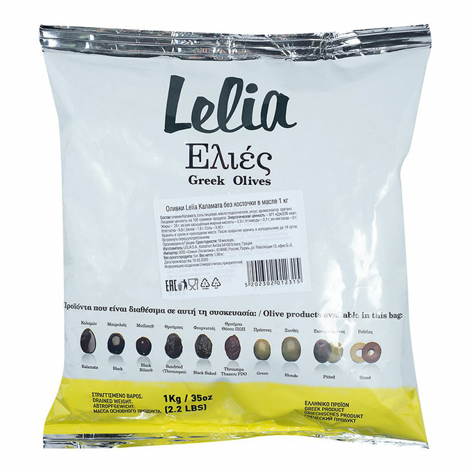 

Оливки Lelia Каламата без косточки в масле