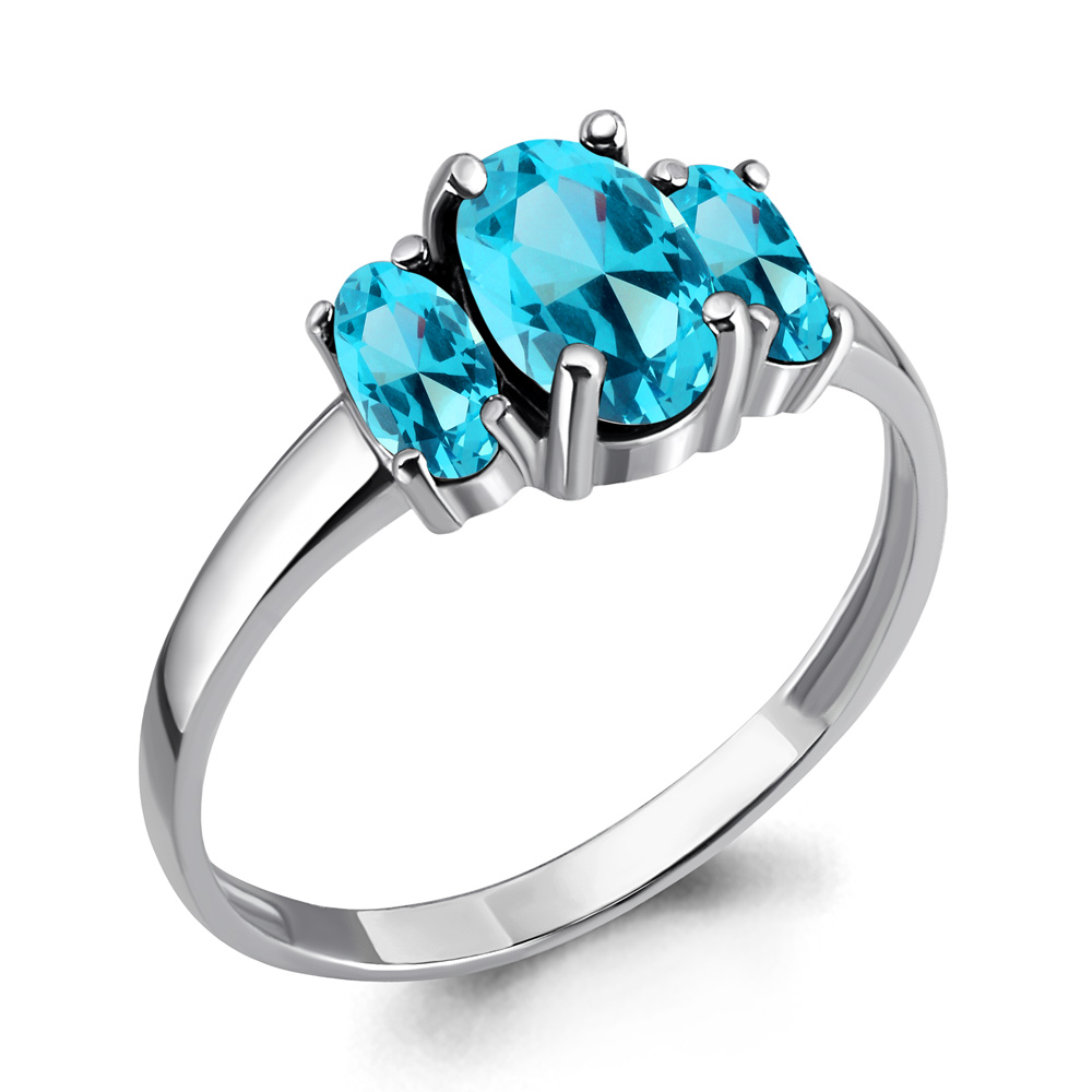 

Кольцо из серебра с топазом р. , Aquamarine 6535405_925_р, 6535405_925_р