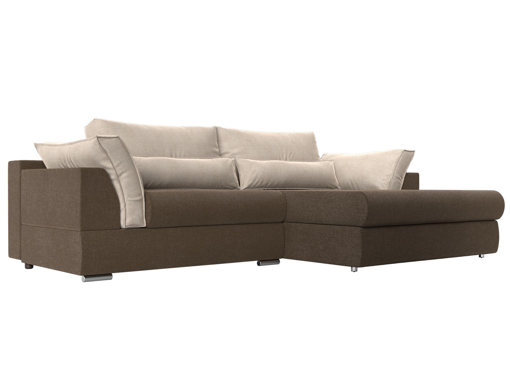 

Угловой диван Пекин правый рогожка коричневый/бежевый, Угловой диван Пекин угол правый