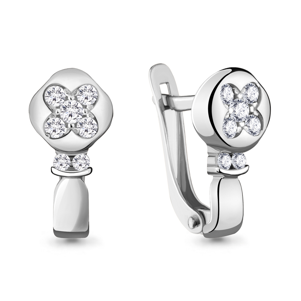 

Серьги из серебра с фианитом Aquamarine 48070А_925_р, 48070А_925_р