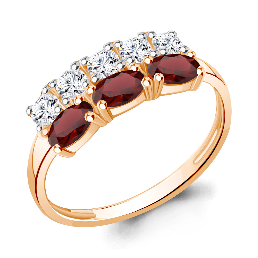 

Кольцо из серебра с гранатом р.  Aquamarine 6535503_925_з, 6535503_925_з