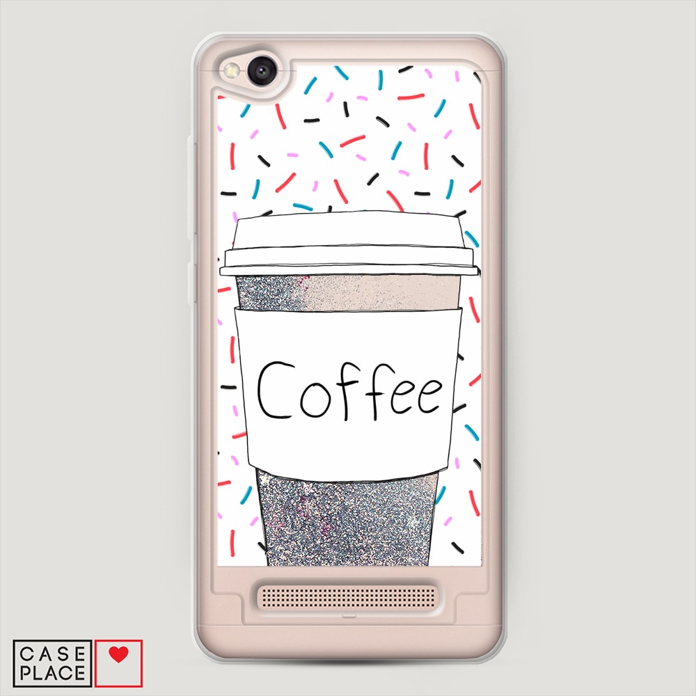 

Жидкий чехол с блестками "Coffee прозрачный стакан" на Xiaomi Redmi 4A, 31391-1