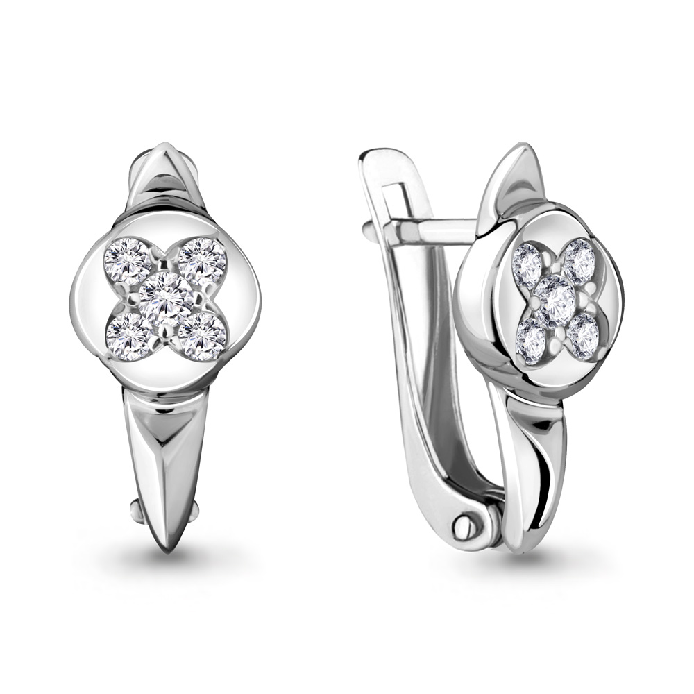 

Серьги из серебра с фианитом Aquamarine 48072А_925_р, 48072А_925_р