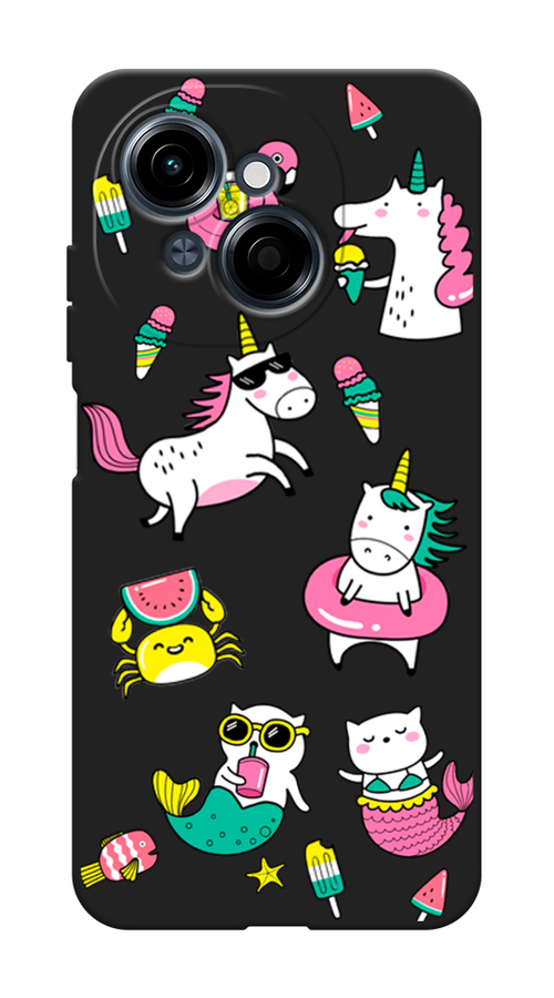 

Чехол Awog на Tecno Spark Go 1/Pop 9 "На отдыхе", Белый;бирюзовый;розовый, 309452-1