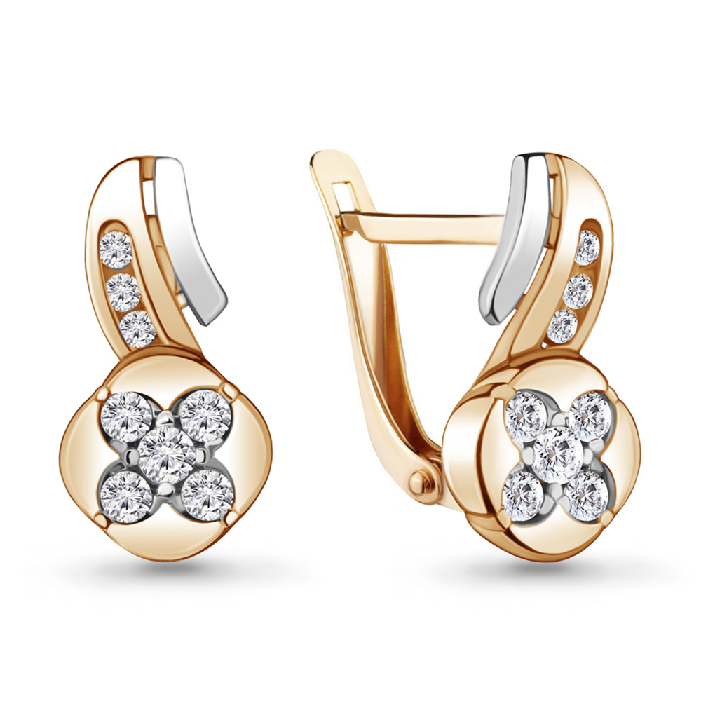 

Серьги из серебра с фианитом Aquamarine 48074А_925_з, 48074А_925_з