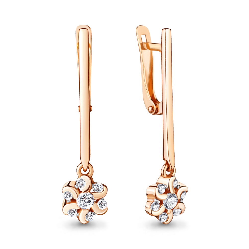 

Серьги подвески из серебра с фианитом Aquamarine 48081А_925_з, 48081А_925_з