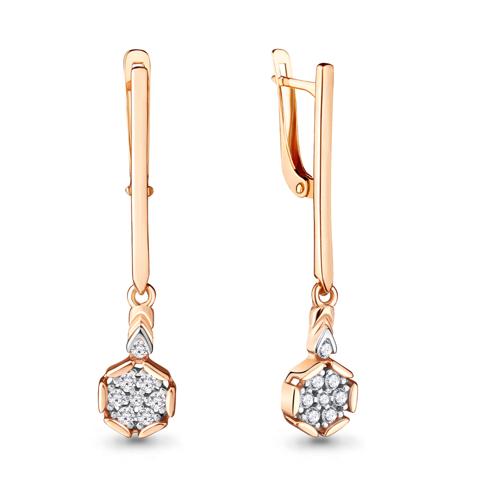 

Серьги подвески из серебра с фианитом Aquamarine 48085А_925_з, 48085А_925_з
