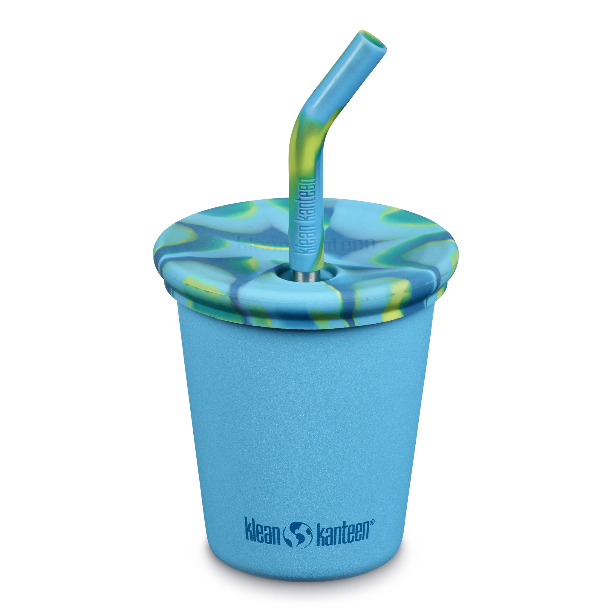 Детский стакан одностенный Klean Kanteen Kid Cup Straw Lid 10oz, 296 мл, Hawaiian Ocean поильник с трубочкой twistshake straw cup 360 мл белый white возраст 6 m