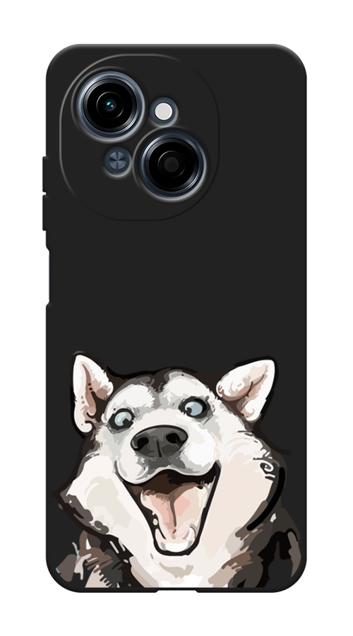 

Чехол Awog на Tecno Spark Go 1/Pop 9 "Радостный хаски", Белый;голубой;черный, 309452-1