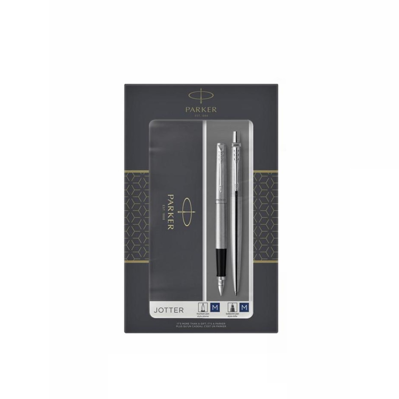 

Набор Parker Jotter Core FK61 Stainless Steel CT М, ручка шариковая, ручка перьевая
